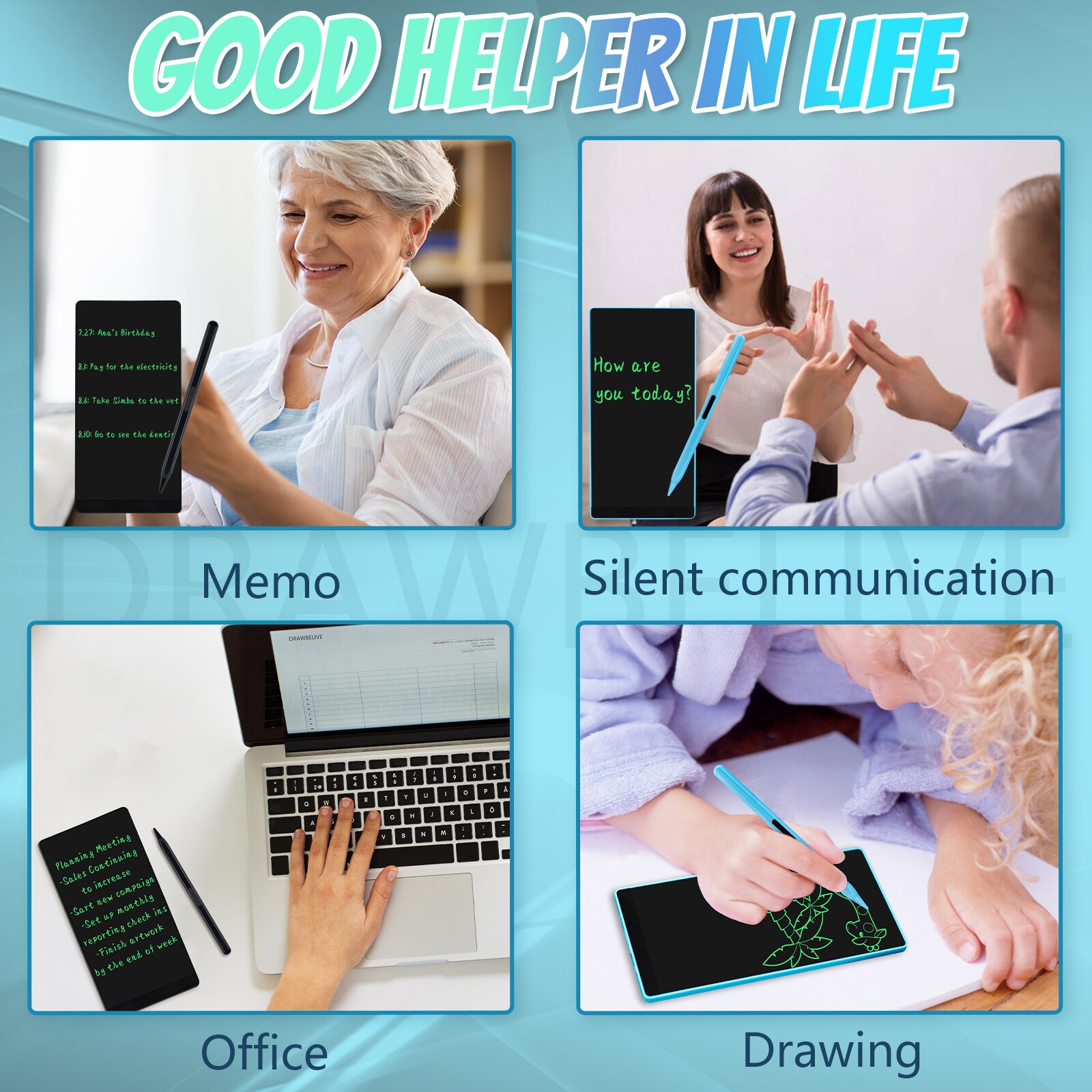6.5 Inch Electronic Drawing Tablet LCD Writing Tablet Monochrome Handwriting Pad Mini Digital Doodle Board For Kids And Adults