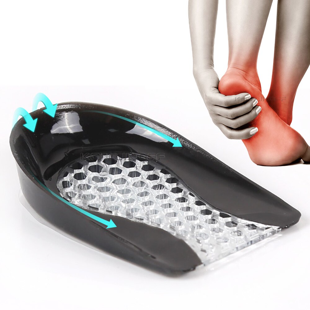 Silicone Gel Heel Pad for Shock Absorption Plantar Fasciitis Pain Relief Foot Care Insert Insole Height Increase Cup Cushion Pad
