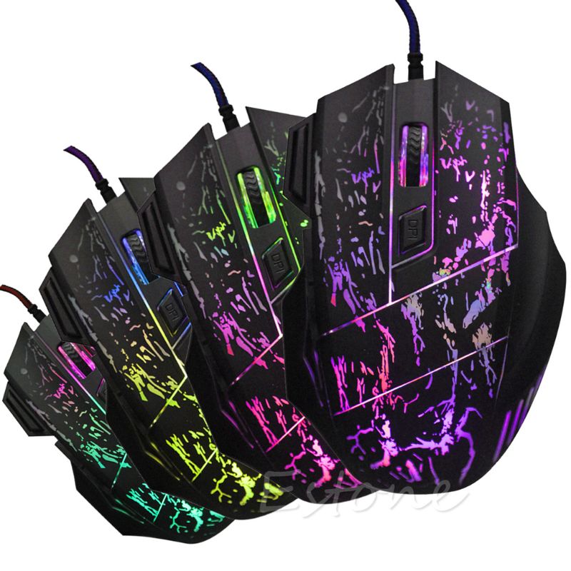 UK LED Optical 5500 DPI 7 Button USB Wired Gaming Game Mouse Mice