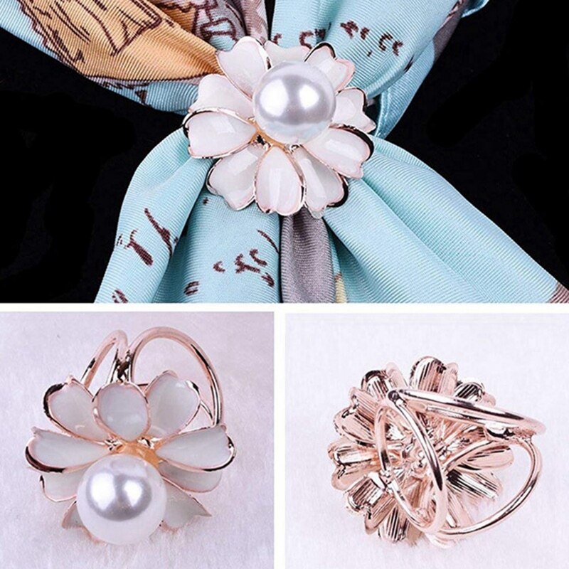 9 Uds. Clips: 6 uds. Cristal de perla falsa Diamante de imitación bufanda anillo hebilla Clip & 3 uds suéter pinzas para chal broche para vestidos Clip