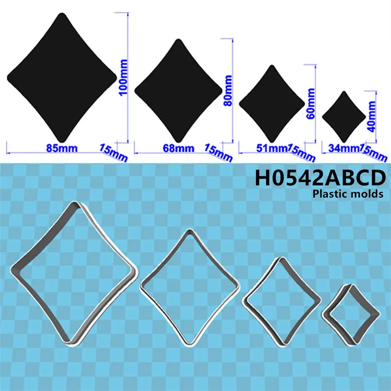 Cartoon Playing Card King,Spades Hearts Clubs Diamonds,Plastic Mold,Cake Fondant Tools,Cookie Sushi and Fruits Cutters