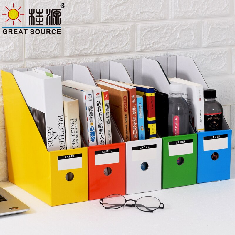 Składany pojemnik na dokumenty pudełko na gazety 5 kolorów na grupę blatowy Organizer falisty magazyn Bookend ffice materiały piśmienne (5szt)