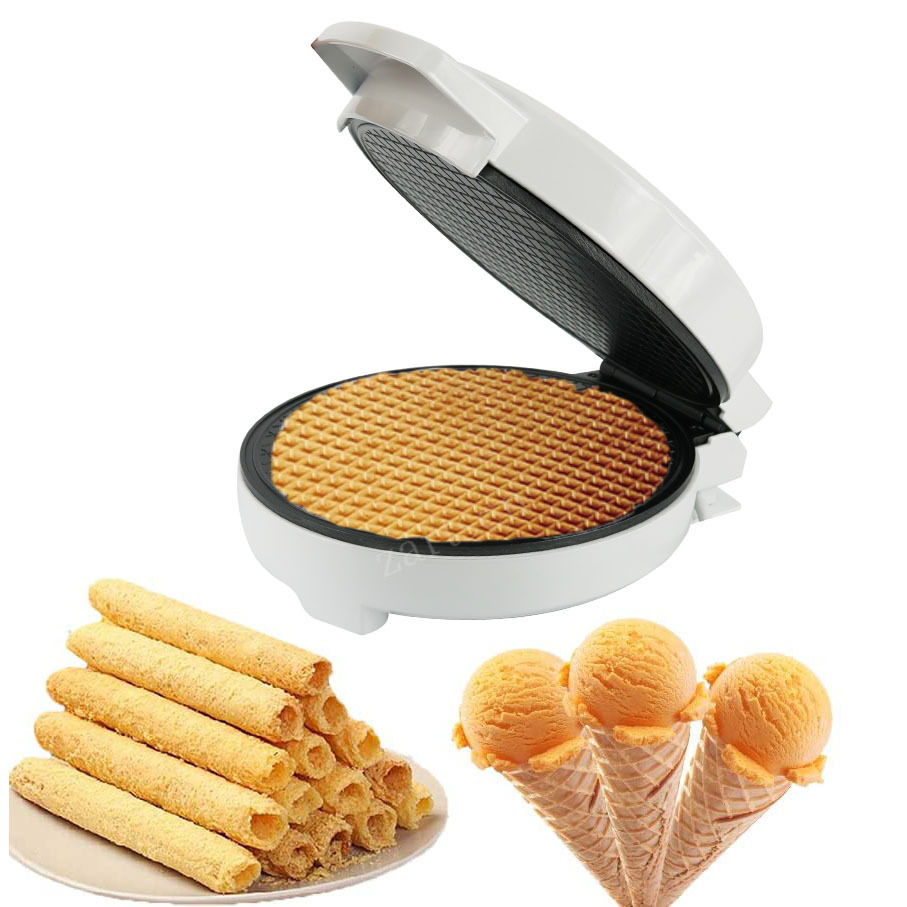 Gaufrier électrique 220V, appareil à rouler, poêle à gaufres, cône de crème glacée pour la maison, petit déjeuner, cuisine
