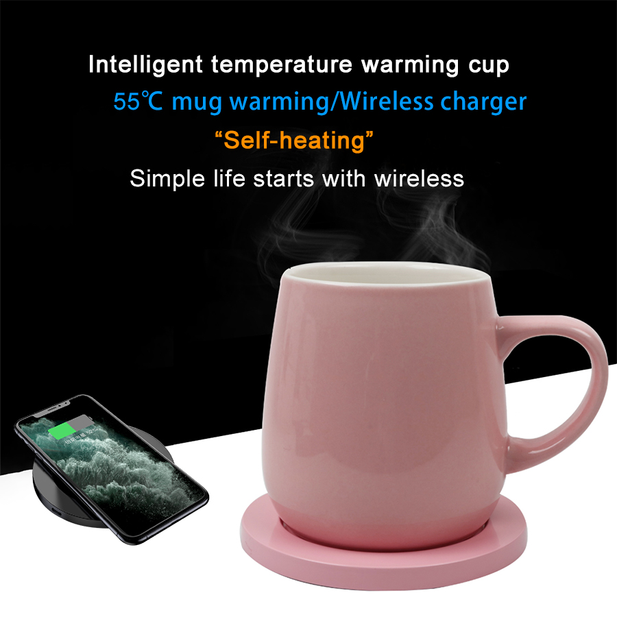 Für Sekretariat Heimat Tasse Wärmer Mit kabellos aufladen Basis Kaffee Becher Wärmer USB Tasse Heizung Auto-an/aus wasserdicht Thermostat