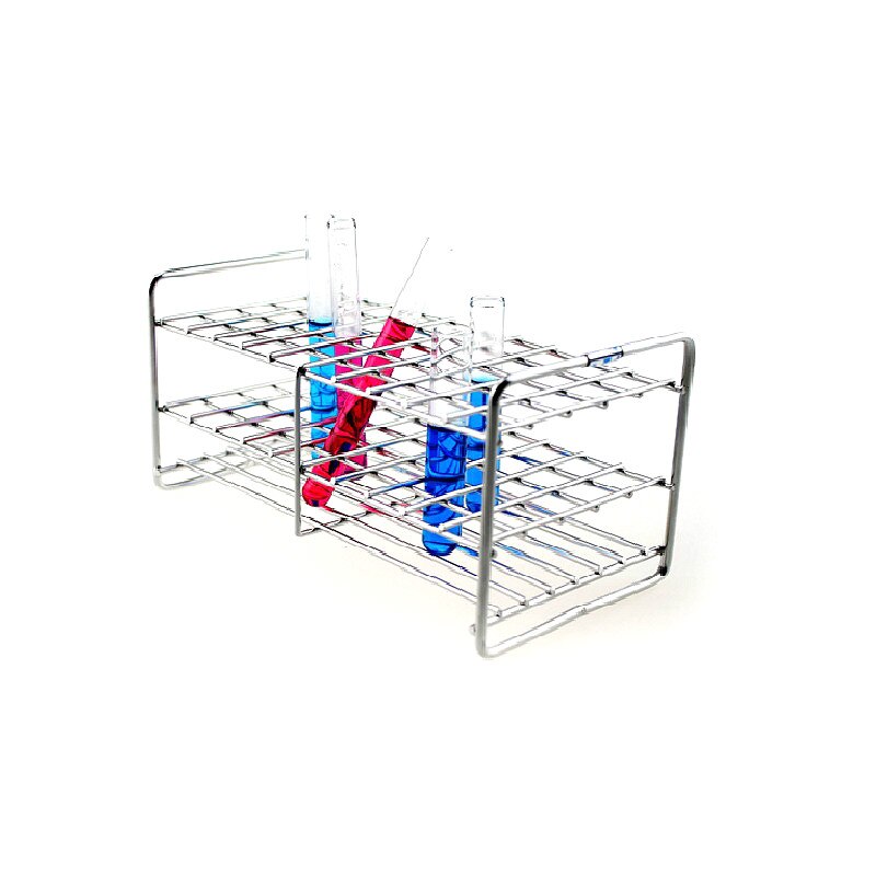 Test Tube Holder Stainless Steel Wire Rack Stainless Steel Test Tube Stand For Tube Diameter 14mm/15mm/16mm 50 Wells 1/PK