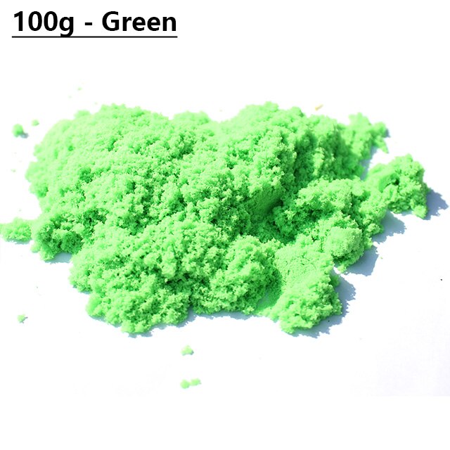 Dynamic Sand Soft Magic Sand DIY Indoor Playing Toys for Children Modeling Clay Slime Play Learning Educational Kids Toys: 100g-Green Sand