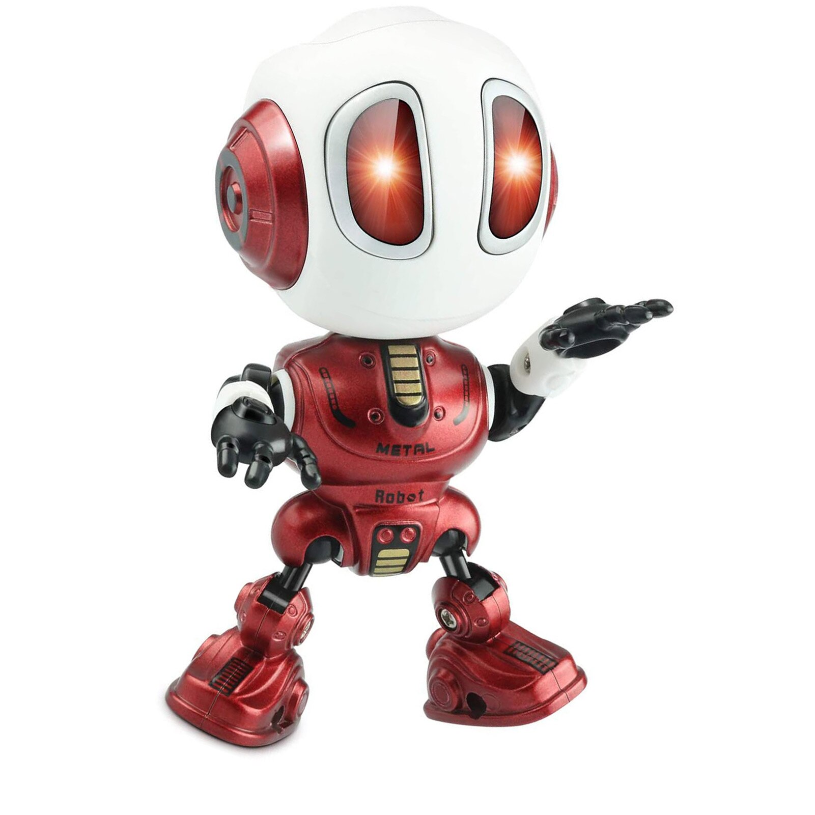 Robot parlant intelligent avec tête à vapeur, jouet à LED, en alliage, à monter soi-même, toucher électronique, lumière sonore amovible, meilleur pour enfants: red