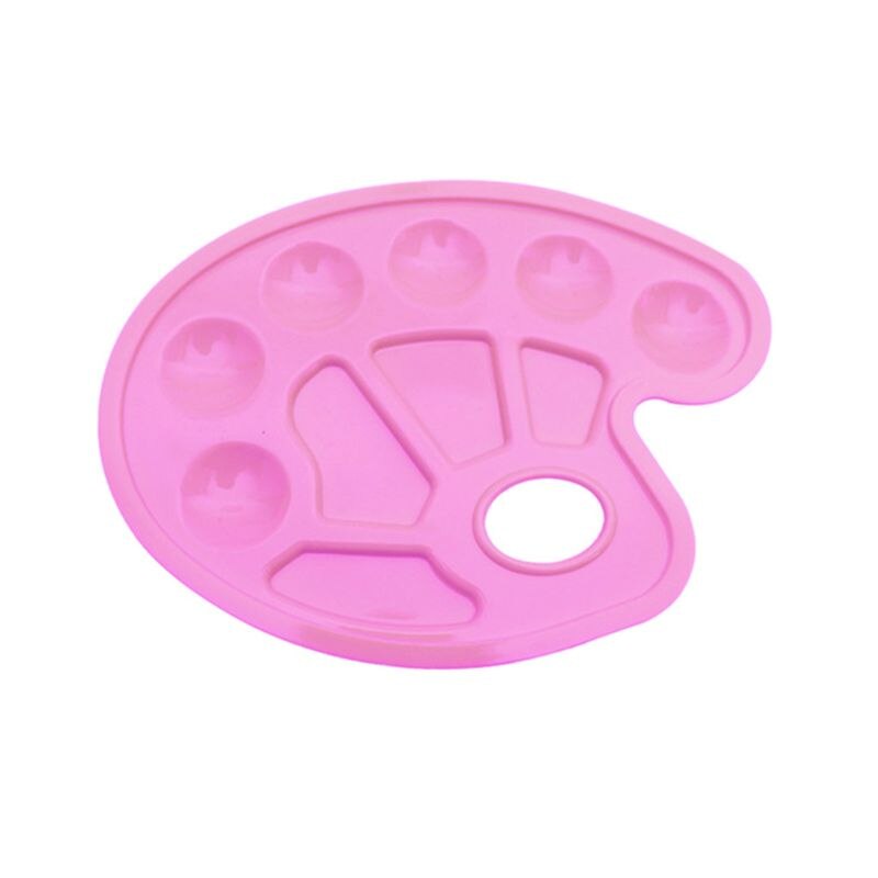 4 stuks plastic schilderbak, draagbaar schilderspalet met duimgat, 10 vakken, doe-het-zelf kunst, gouacheverf