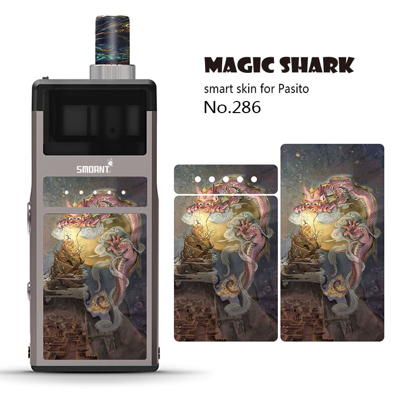 Magic Shark Cartoon Duck Mario Tiger Fox Weave Ultra Thin Skin Film Cover Pod Vape Sticker Case for Smoant Pasito