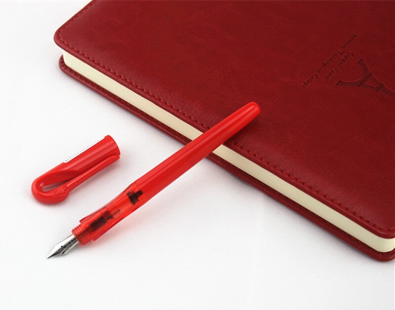 JINHAO-pluma estilográfica de metal swan de , pluma transparente de tinta de 0,5mm, papelería, suministros escolares de oficina, para nuevos estudiantes: red