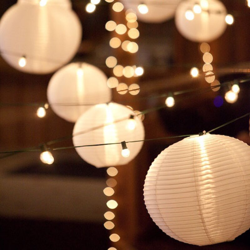 1pc White Round Chinese Paper Lantern for craft DIY Wedding Birthday Baby Shower Party Decorations 8" 10" 12" 14" 16"