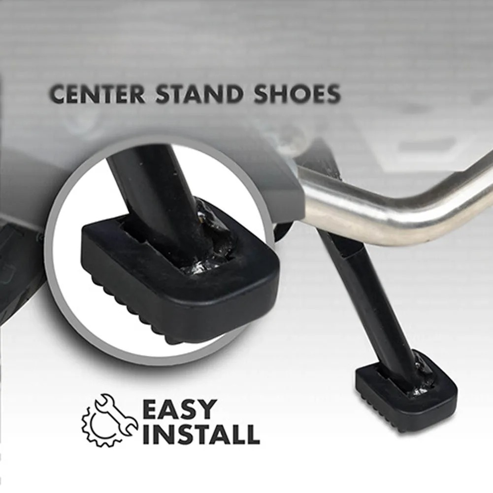 1 stks Zwart Rubber Motorcycle Stand Pad Motorcycle Side Stand Kickstand Voet Extension Ondersteuning Voet Pad Base Motorcycle Accessoire