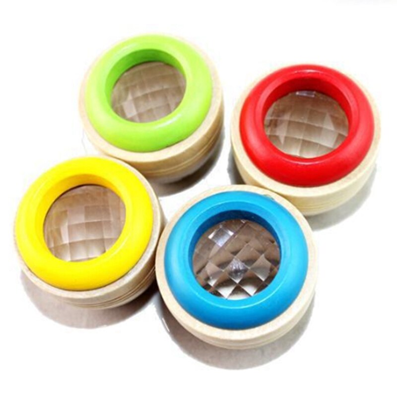 in Legno per bambini Giocattolo ic Caleidoscopio Effetto Ape-occhio Girevole Poligono Specchio Specchio di Osservazione