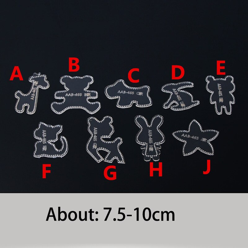 2022 Acryl Template Diy Leather Craft Animal Sleutelhanger Hanger Naaien Patroon Ongeveer 7.5-10Cm