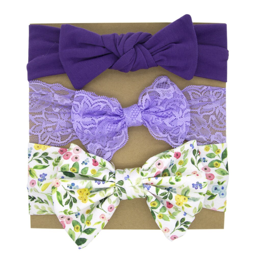 Diadema con lazos florales para bebé, elástico para Diadema con lazo Niña, banda de pelo turbante para recién nacido, accesorios para el cabello, 3 uds.: 6