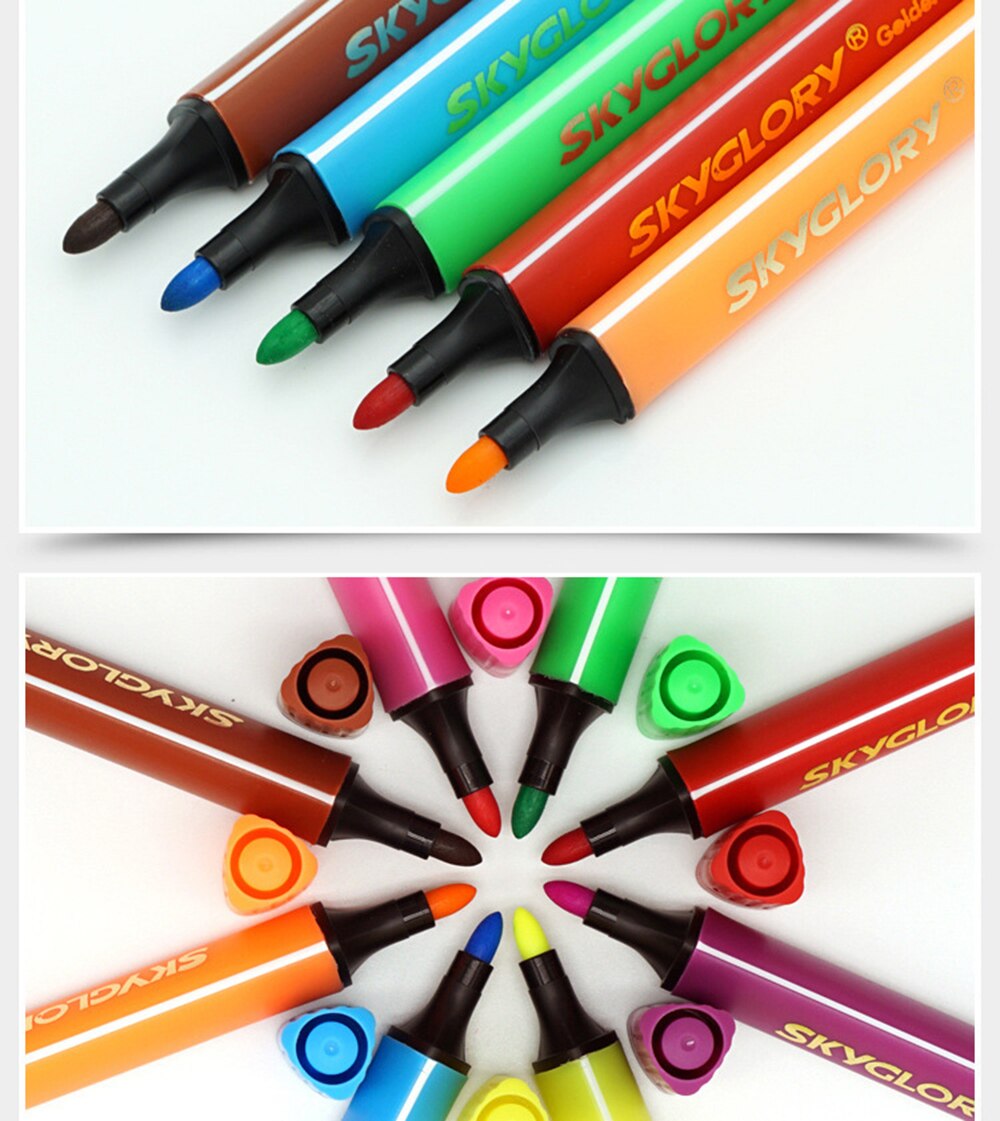 12/18/24/36 Color Watercolor Pen Set Washable Children Mark Painting Cute Kids Drawing Pens Art Supplies