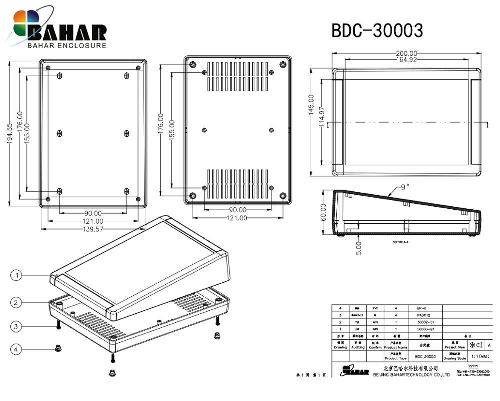 Bahar bevel DIY plastic desktop enclosure abs box for electronic project junction box circuit board plastic wire connection box