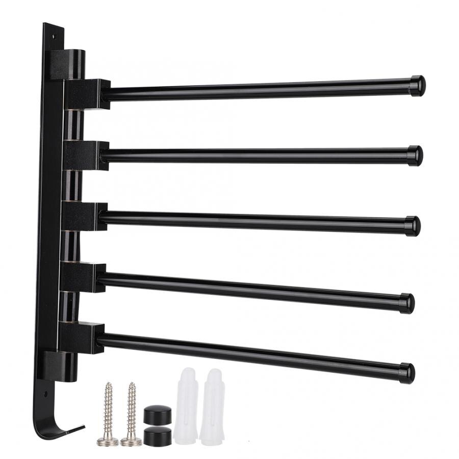 Porte-serviettes en aluminium, barre porte-serviettes mobile, porte-serviettes à plusieurs tiges, rangement, organisateur, pour la maison, l'hôtel, la salle de bain: D