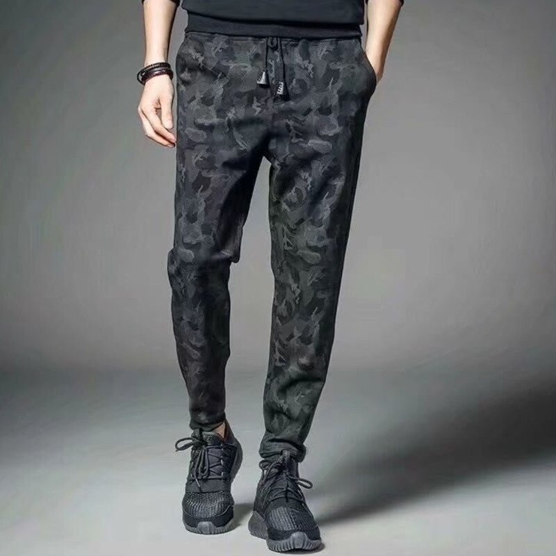 Casual joggers mænd joggingbukser bukser herre tynd is silke hurtigtørrende bukser trend leggings slim fit fitness tøj