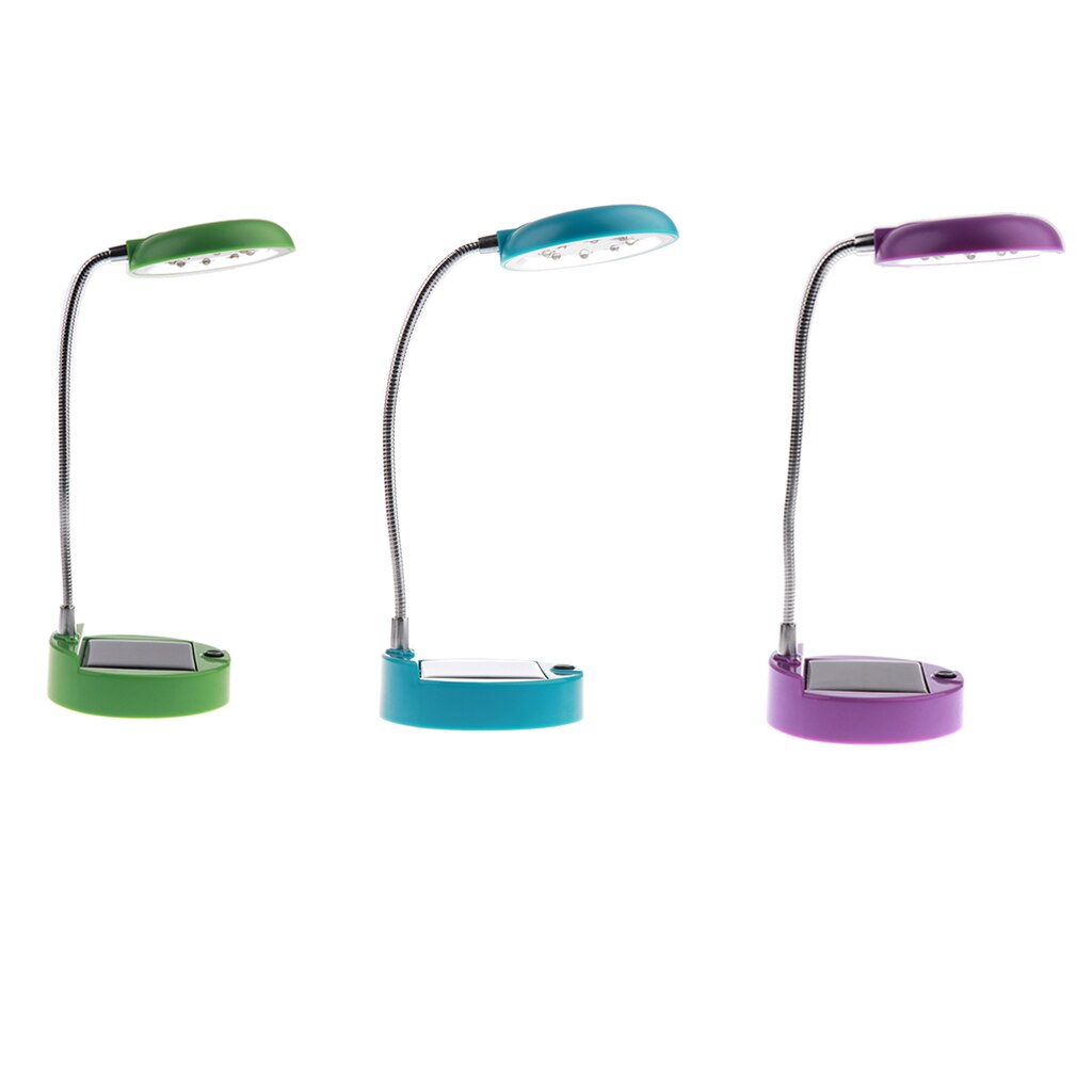 Solar led-bureaulamp, flexibele, oogvriendelijke tafellamp met usb-oplaadpoort, nachtlampje voor kantoor/slaapkamer - kleur blauw/paars/groen