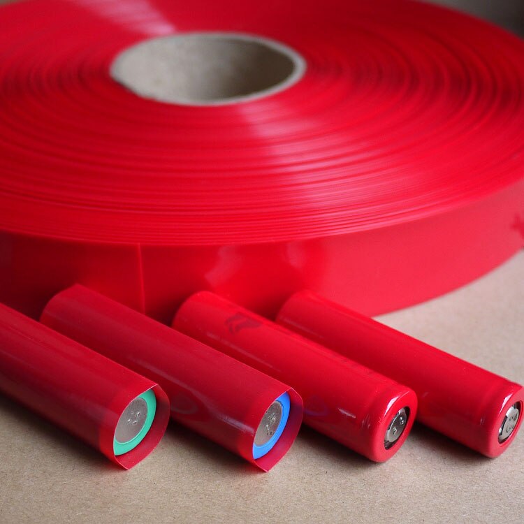 Bredde 50mm ( diameter 32mm) 18650 lipo batteripakke pvc krympeslange isoleret ærme beskyttelsesdæksel flad pakke farverig