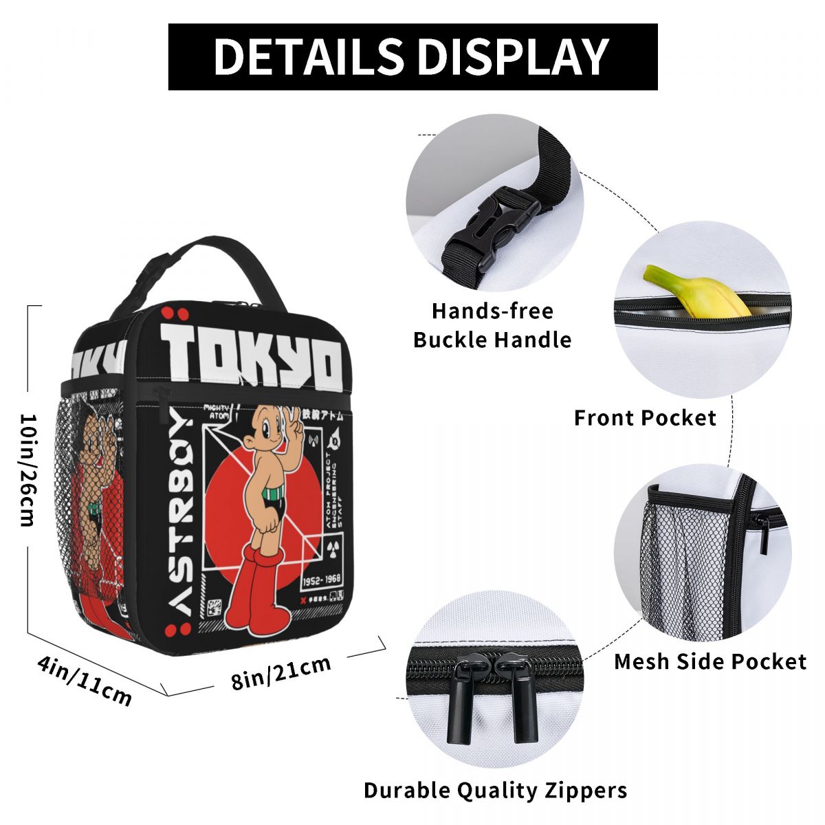 The Mighty Atom Astro Boy Astroboy Insulated Lunch Bag Cooler Bag Reusable Lunch Container Portable Tote Lunch Box Office Travel