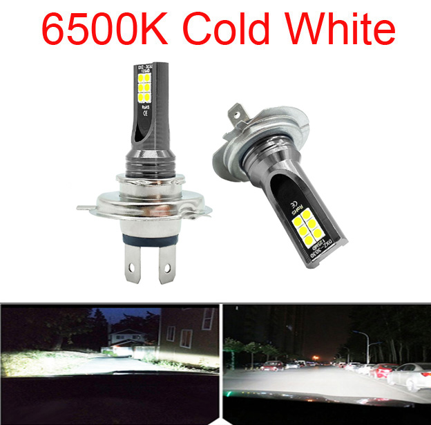 2Stck Super Helle H4 H7 LED-lampe Auto Scheinwerfer Motorrad H1 H3 H8 H9 H11 Auto Nebel Lampen 9005 9006 HB3 HB4 Licht 12v 24V 80W: Weiß / H1