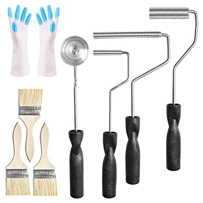 Fiberglass Roller Tools Kit,Bubble Paddle Tool Laminating Paint Roller Kit for Mold Resin Fiberglass Tu: Default Title