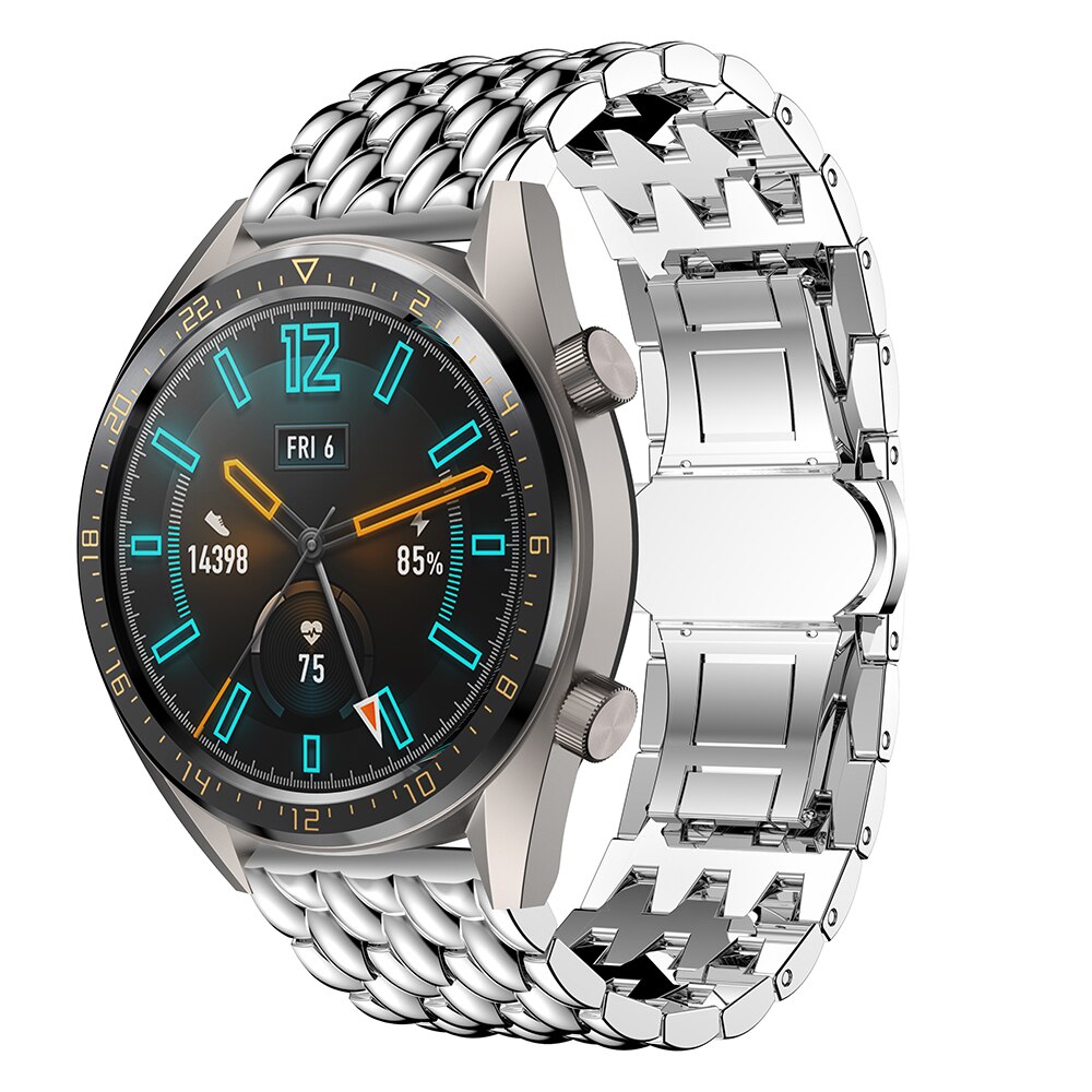 Bracelet de montre de Bracelet de 22mm pour la montre de Huawei GT 2/GT2 / gt 2e Bracelet intelligent Bracelet d'alliage d'acier inoxydable pour la montre de galaxie 46mm