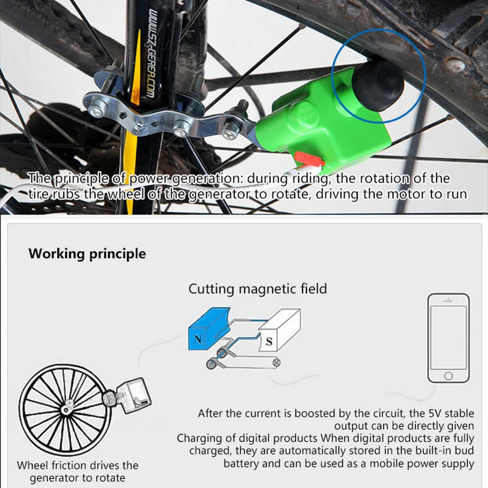 Dc 5v-1a 1000 mah batteri cykel elgenerator cykel cykel ridning usb mobil dynamo för telefon laddning natt ridutrustning
