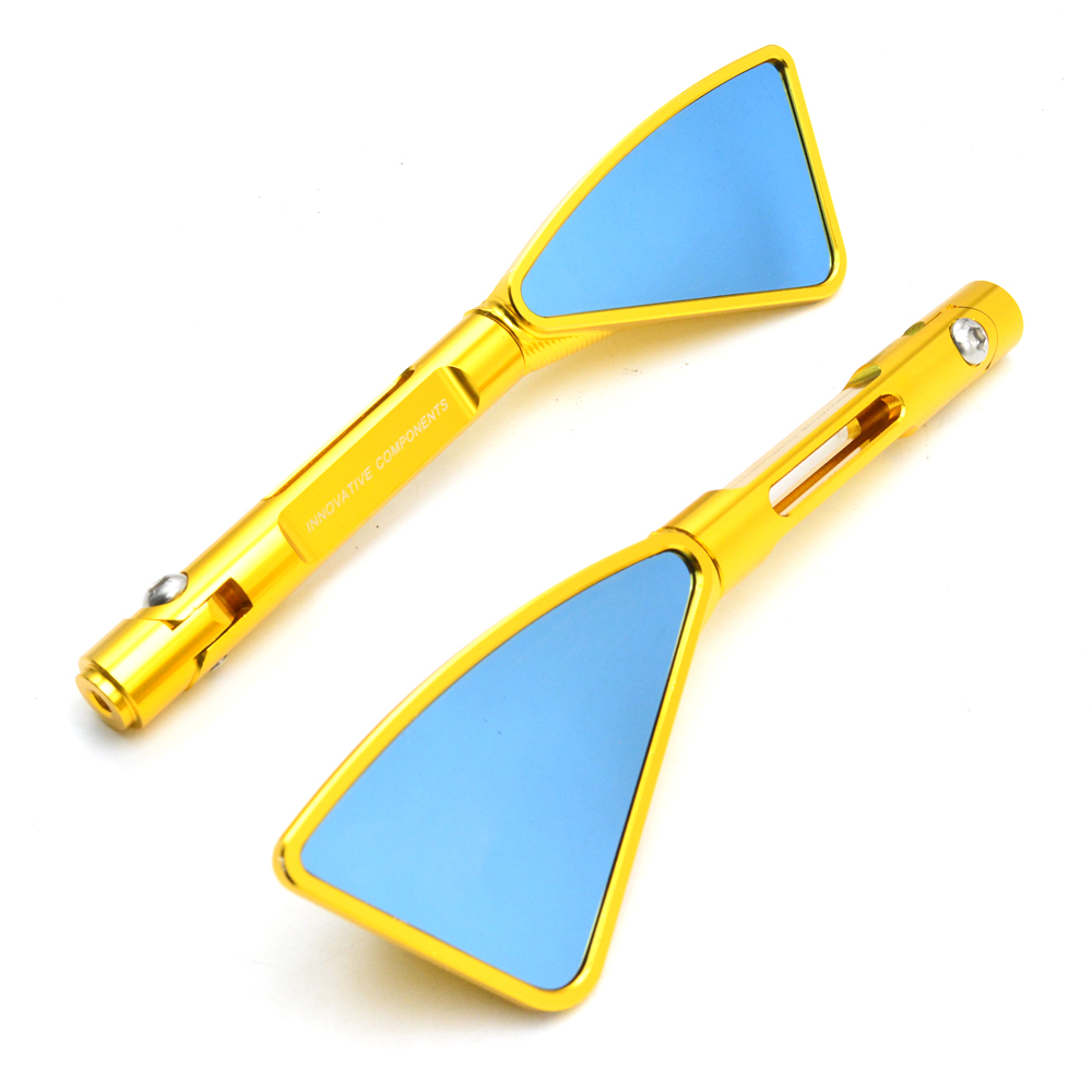 Universal Motorrad spiegel CNC side rückspiegel Für honda yamaha Kawasaki z750 Suzuki Ducati für Kawasaki ZX6R ZX7R ZX10R: GOLD