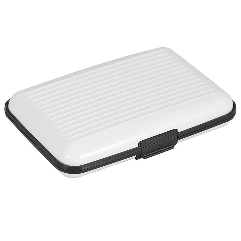 En aluminium En Métal Carte Bancaire Blocage Étui Rigide Hommes Femmes Portefeuille Carte de Crédit Anti-rfid BALAYAGE Protéger Titulaire Porte-Carte Femelle: WHITE