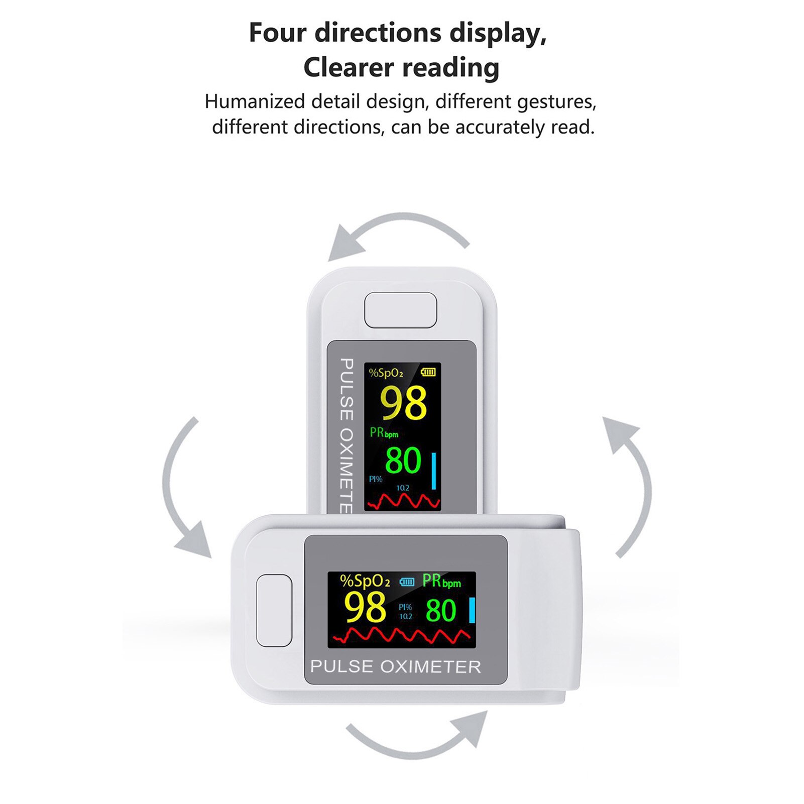 Portable Blood Oxygen Finger Pulse Digital Fingertip Oximeter Oxygen Saturation Meter Finger Monitor Oximetro (No Battery)