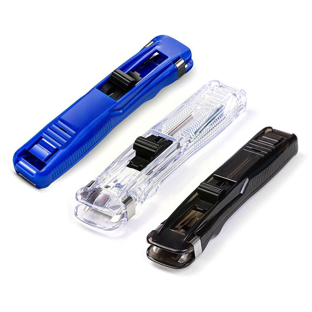 Clip Push Stapler Reusable Binding File Paper Clip Clamp Supplies Remover Binder Set School Folder Staple Push Office C U3r5
