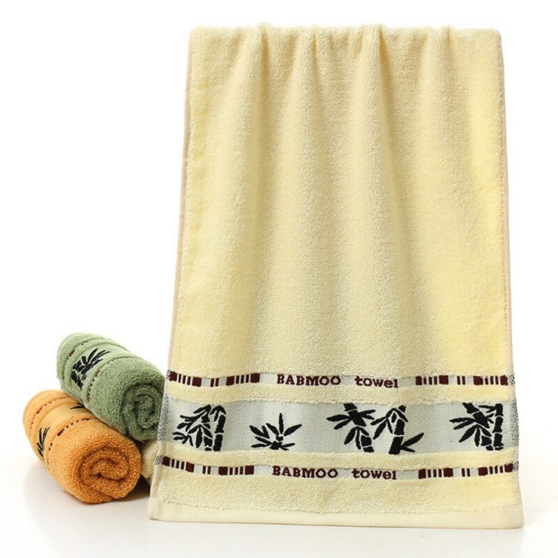 75cm Bamboo Soft Bamboo fiber Towel Bath Beach Bathroom Hand Hair Terry Towel for Kids Adults Home Textile House Cleaning Towel: Beige