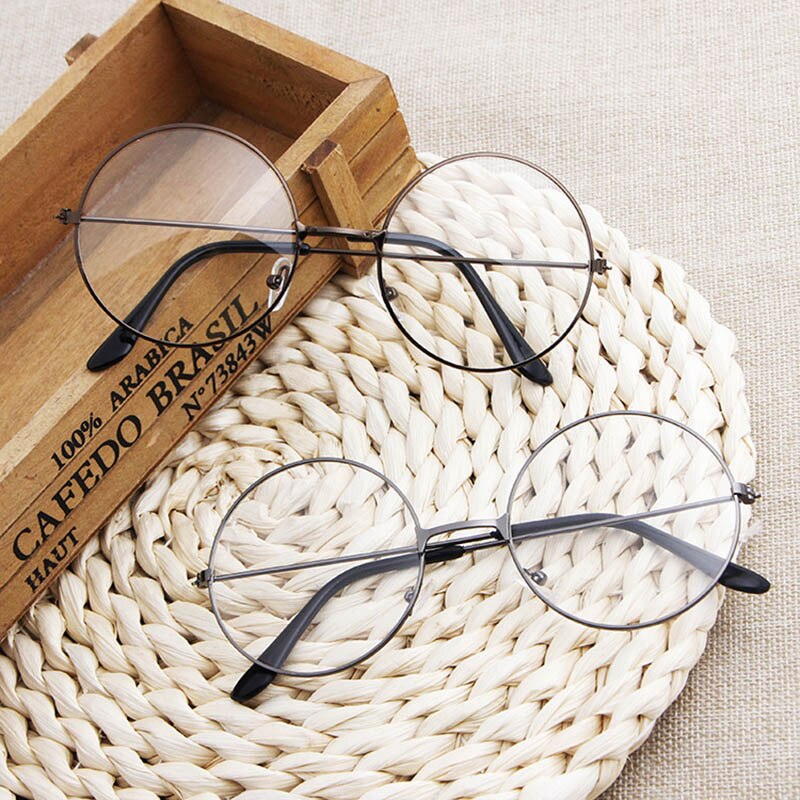 Round Eyeglasses glasses frame men/women Transparent Metal eyeglass frame Black Silver Gold spectacles Eyeglasses