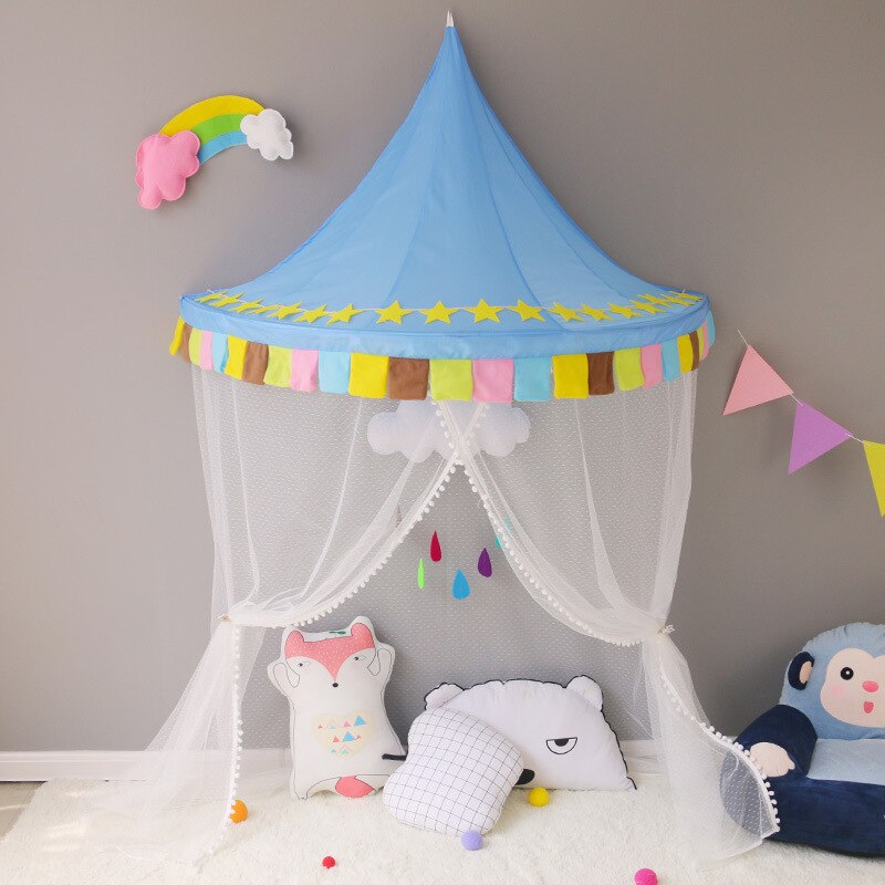 Schattige Baby Wieg Netting Klamboe Baby Luifel Crib Netting Dome Bed Klamboe Voor Kinderdagverblijf Voor Kinderen Meisjes Kamer