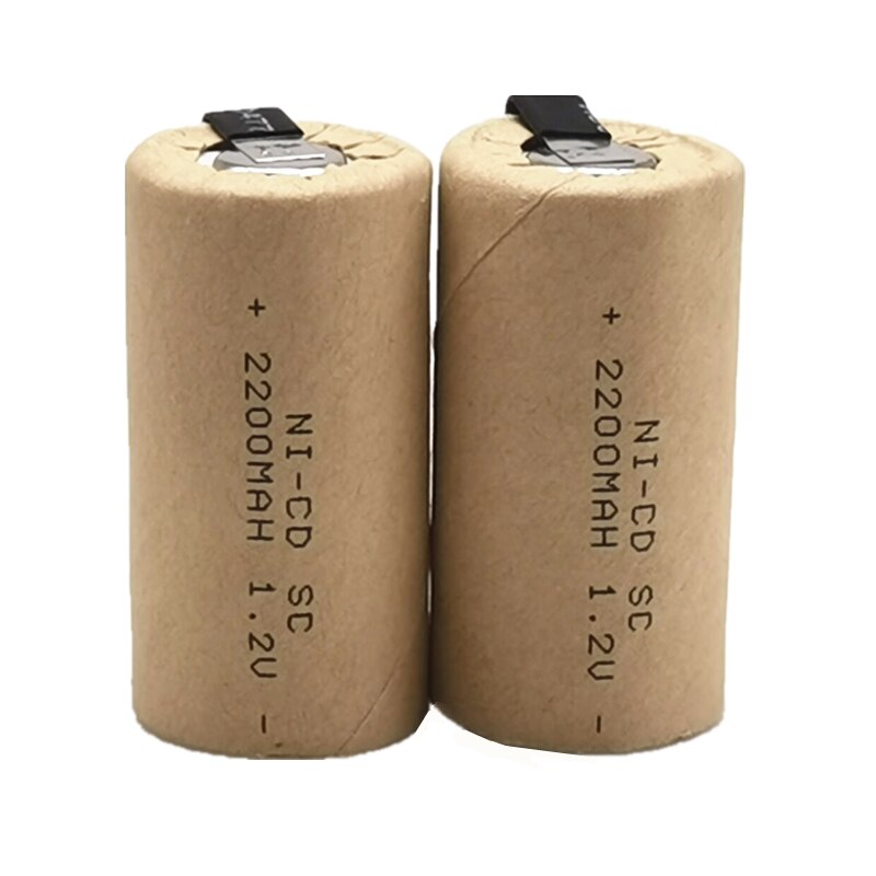 SC Nicd Batteries 1.2v 2200mah Sub C ni-cd batterie Rechargeable SC Batteria pour tournevis électriques perceuses outils électriques