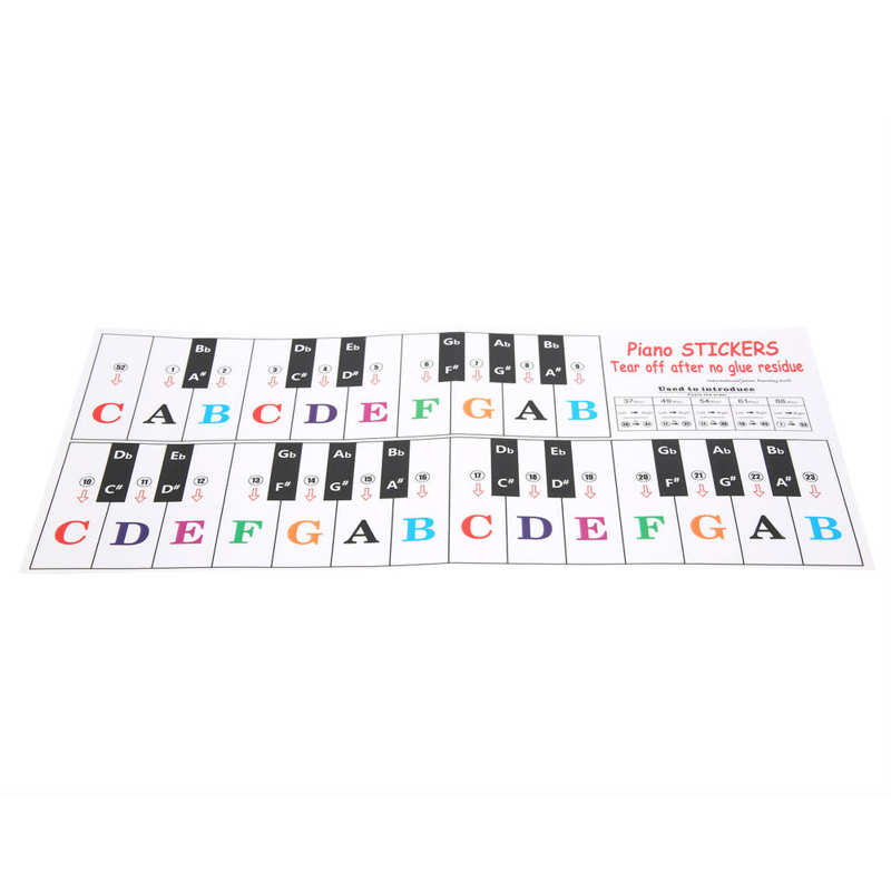 Electronic Keyboard Music Toy Piano Key Sticker Electronic Organ Universal Keyboard Transparent Notation Self-Adhesive