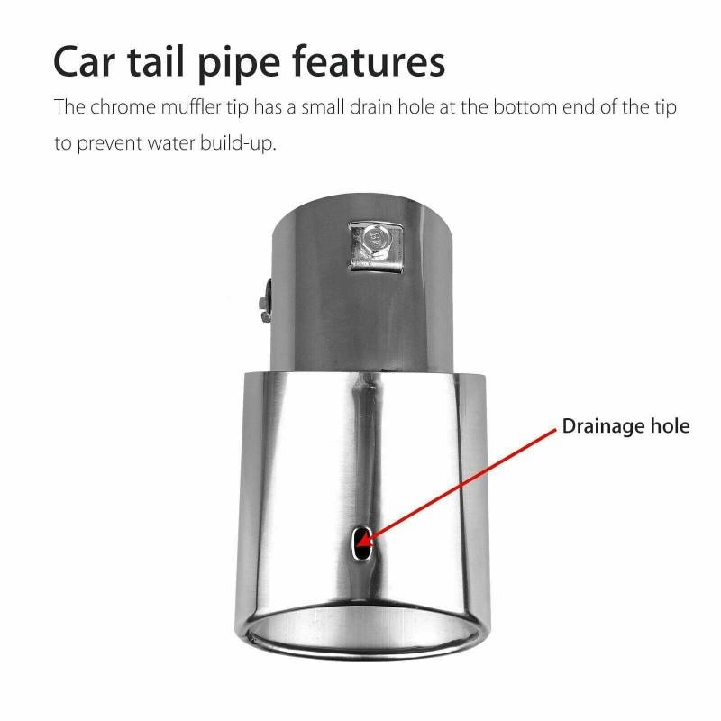 Car Accessories Car Auto Round Exhaust Muffler Tip Stainless Steel Pipe Chrome Trim Modified Car Rear Tail Exhause Car Styling