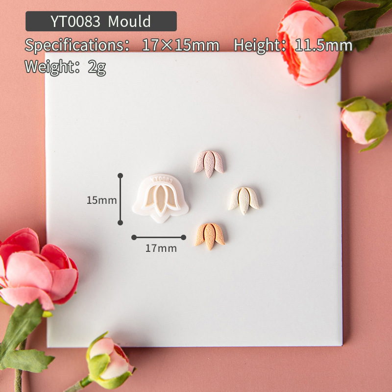 Cortador de arcilla polimérica Vintage, cortadores de arcilla de flores en relieve bohemio de loto para broches, joyería, pendientes, herramientas de fabricación DIY: Azul