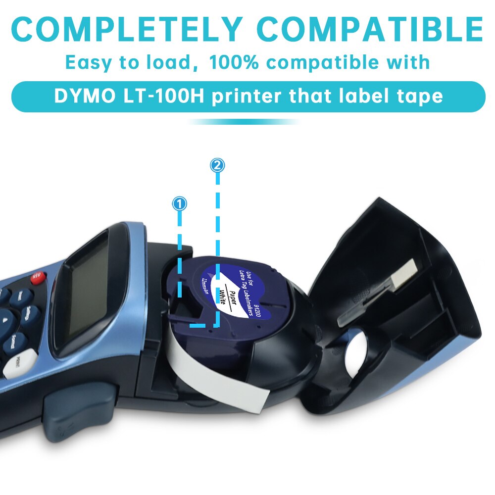 Storage Box DYMO LT100H LT 100H Labeling Machine Case with 6PK Label Tape for Dymo Letratag 12267 91201 91202 91203 91204 91205