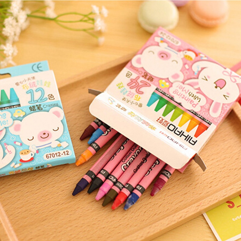 24 pcs/lot Non-toxic waterclor caryon kids oil pastels material escolar papelaria school supplies pen stationery