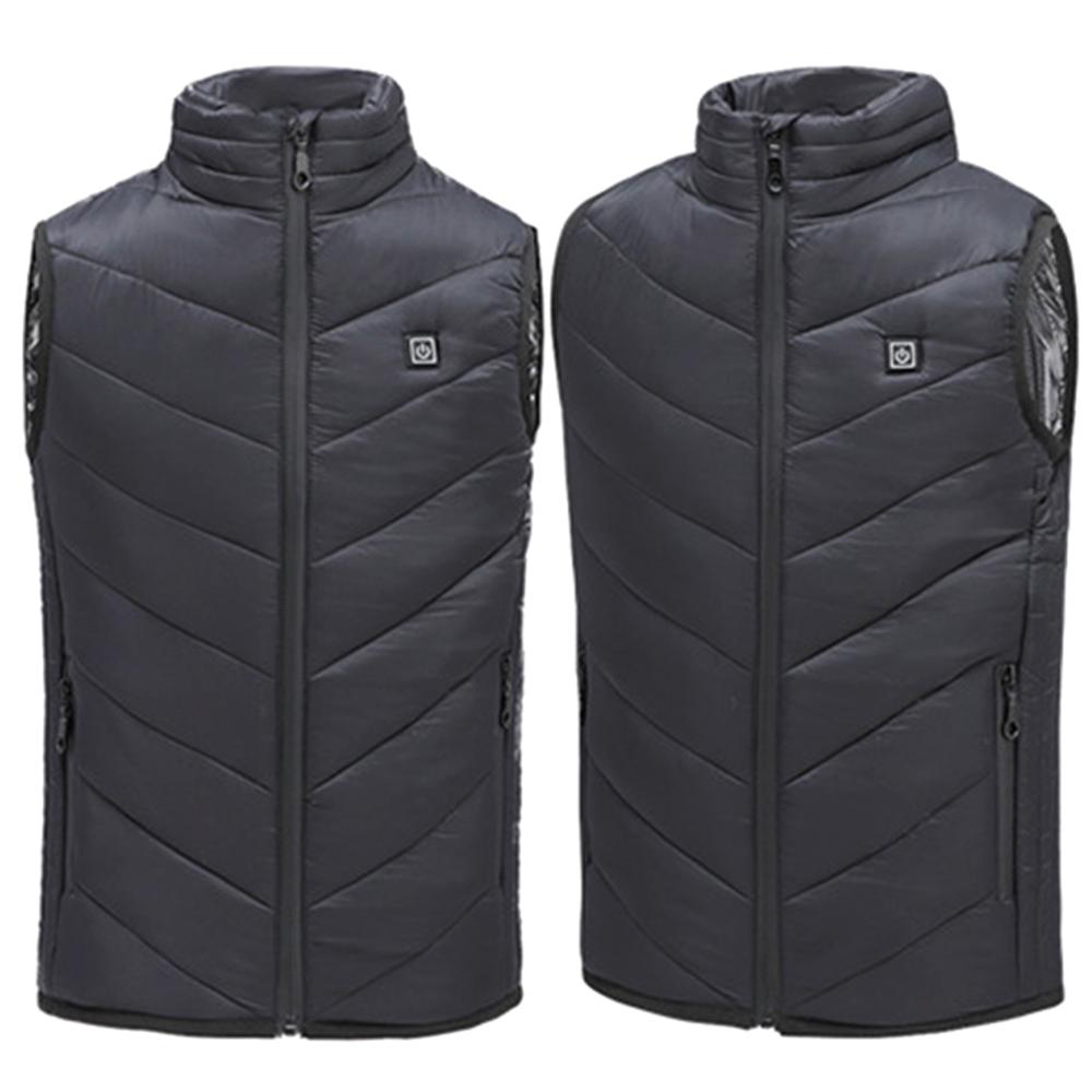 Children's Heated Vest Winter Jacket USB Charging Teenagers Heated Vest Warm Running Outdoor Wear Safety Intelligent Keep Warm: Black / 160cm