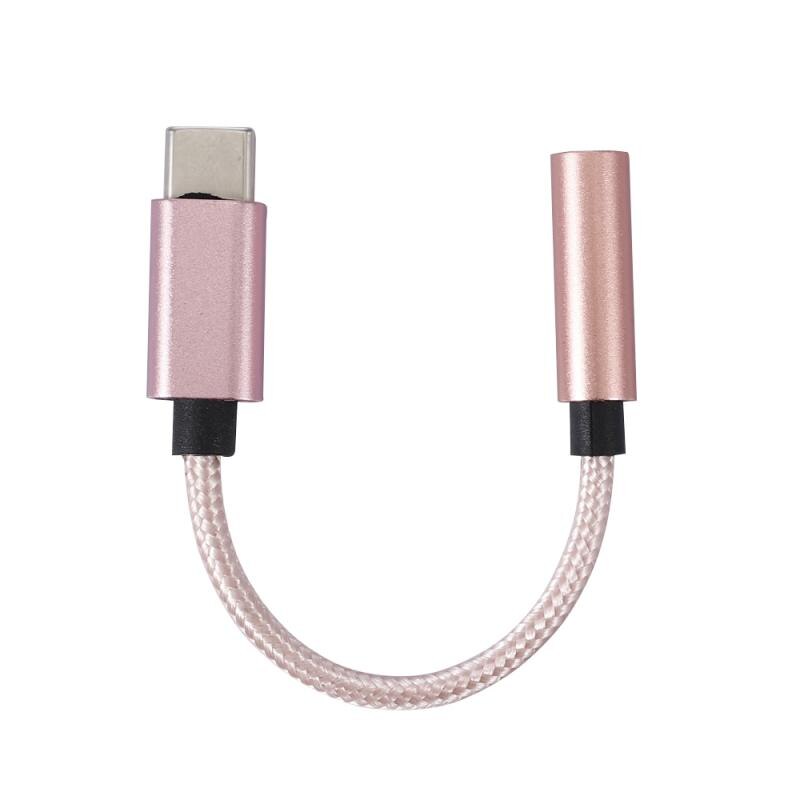 Nylon USB C di Tipo C A 3.5mm del Trasduttore Auricolare Cuffie Cavo del Convertitore Jack Adattatore Audio Digitale Per Ipad Pro Samsung huawei Xiaomi