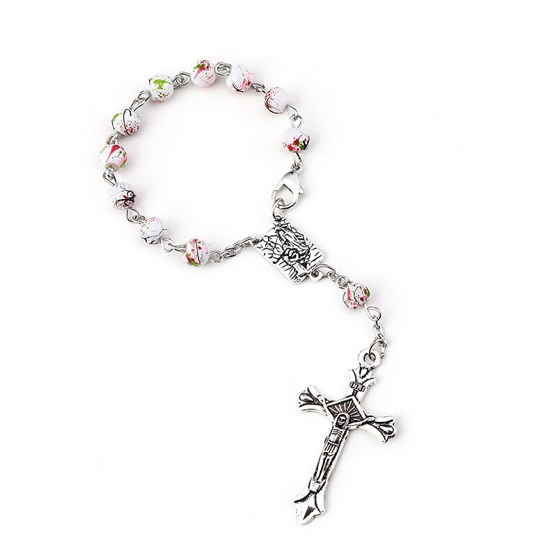 Pulseira traseira de jesus, joia 2021, tendência, coração de jesus, estátua de crucifixo, pulseira católica, presentes, liga de zinco virgem