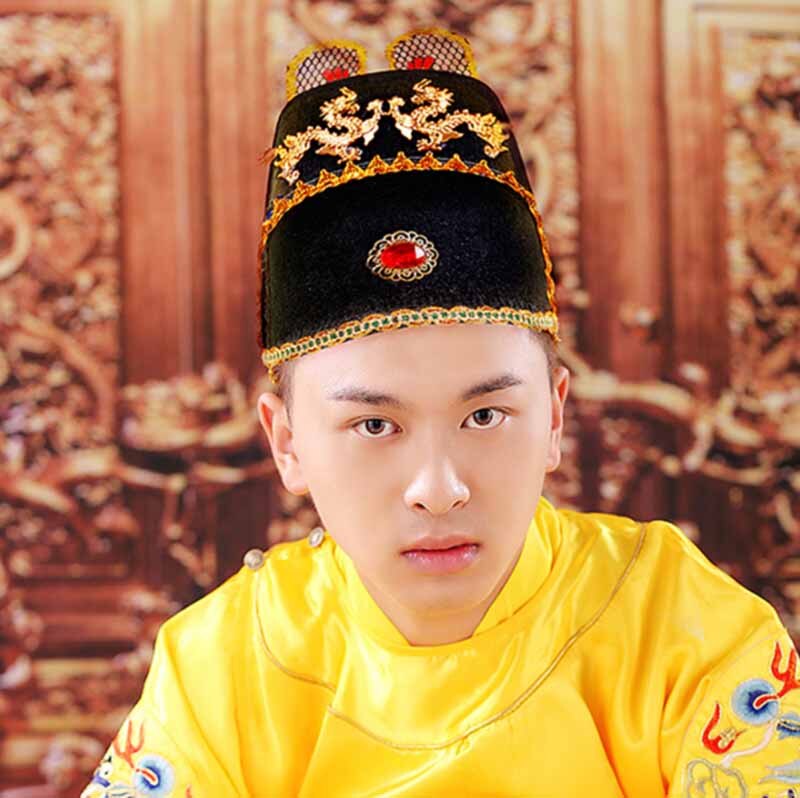 Hanfu Hat For Men Chinese Ancient Black Square Top Hat Headdress Male Cosplay Hanfu Formal Hat For Men Women