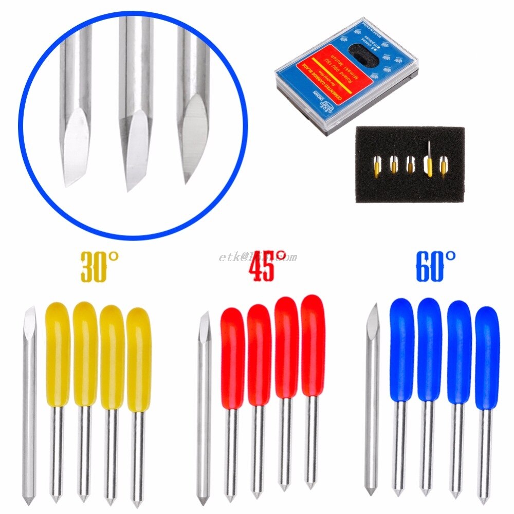 Plotter de corte de cuchillas de 60 grados, 30, 45, para hoja de corte de vinilo Pcut, oferta, 5 uds.