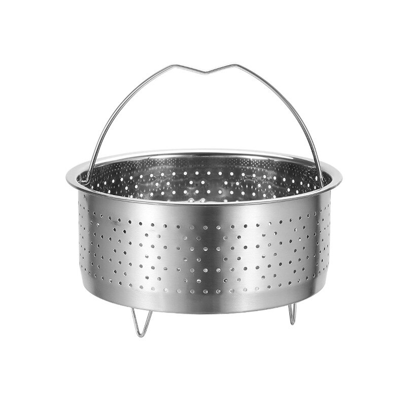 Kitchen Stainless Steel Food Steamer Basket with Silicone Handle Feet Rice Pressure Cooker Steaming Grid Cooking Utensils