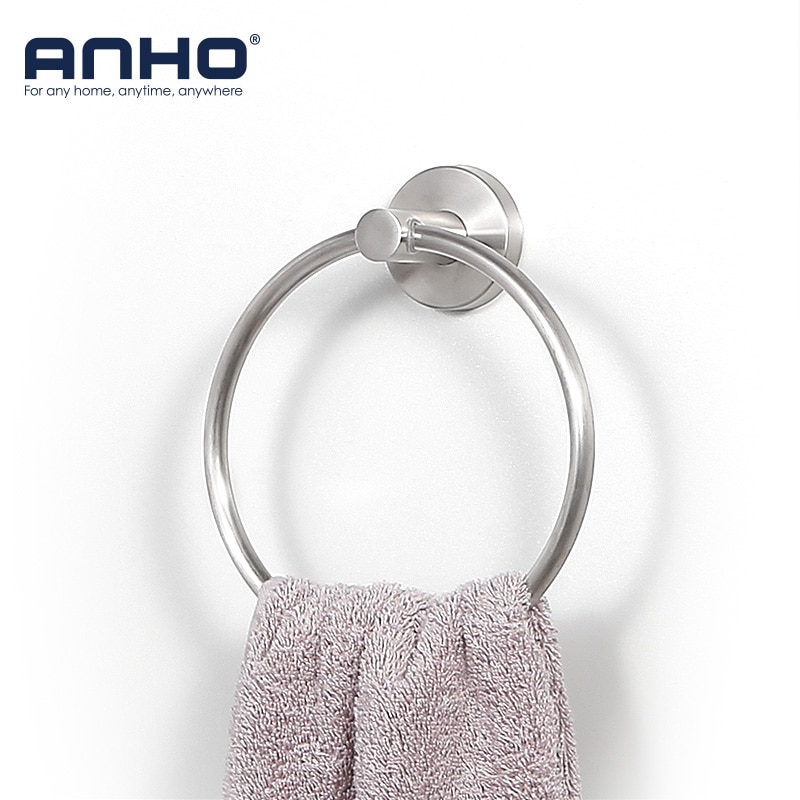 Rvs wall mount handdoekring badkamer accessoires Ronde handdoek houder Badkamer Handdoekenrek Hanger